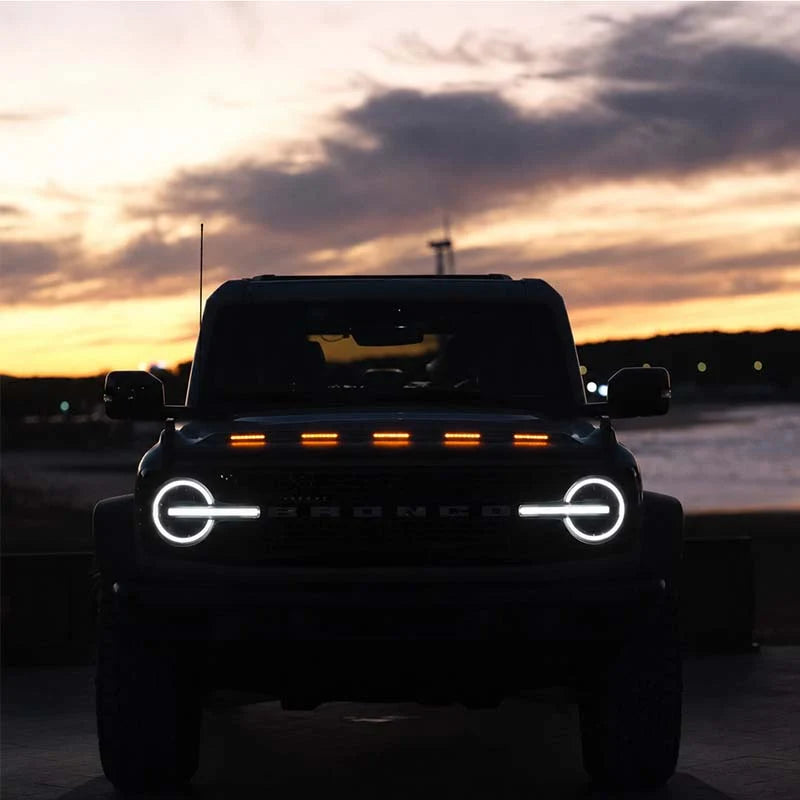 Front Hood Protector with DRL and Turn Signals for 2021-2026 Ford Bronco All Version