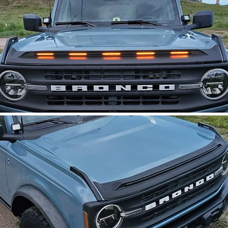 Front Hood Protector with DRL and Turn Signals for 2021-2026 Ford Bronco All Version