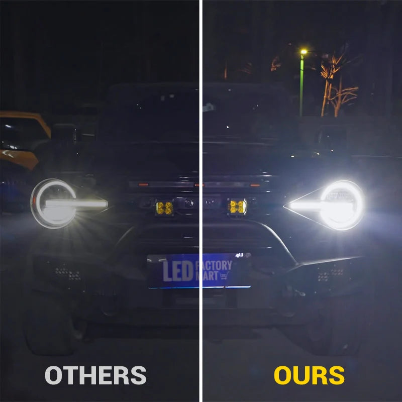 Raptor Style LED Headlights for 2021+ Ford Bronco All Version | DOT Approved