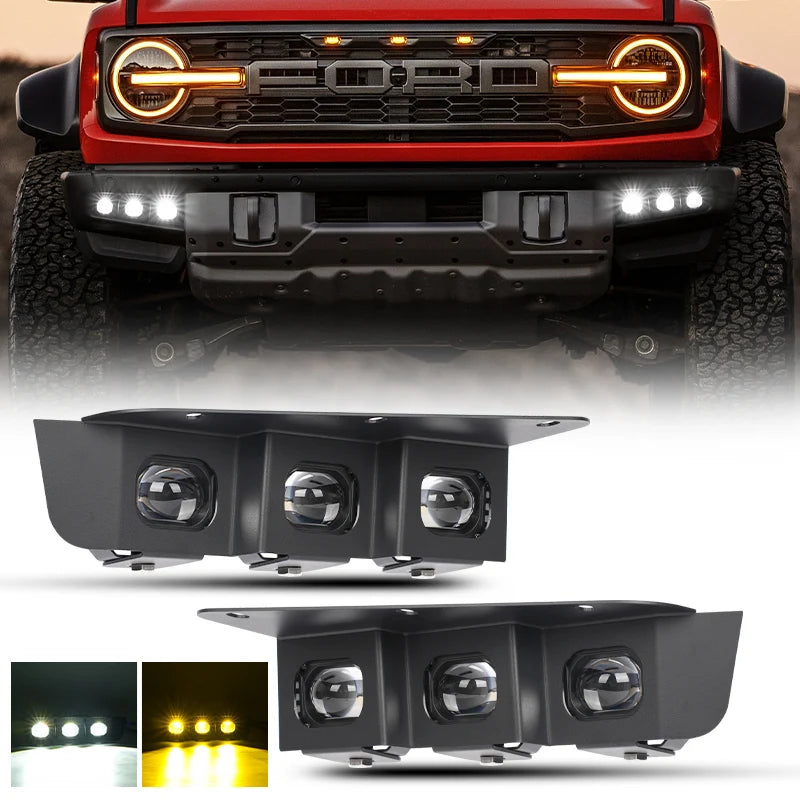 Ford Bronco Modular Bumper Fog Lights | Aluminum Material