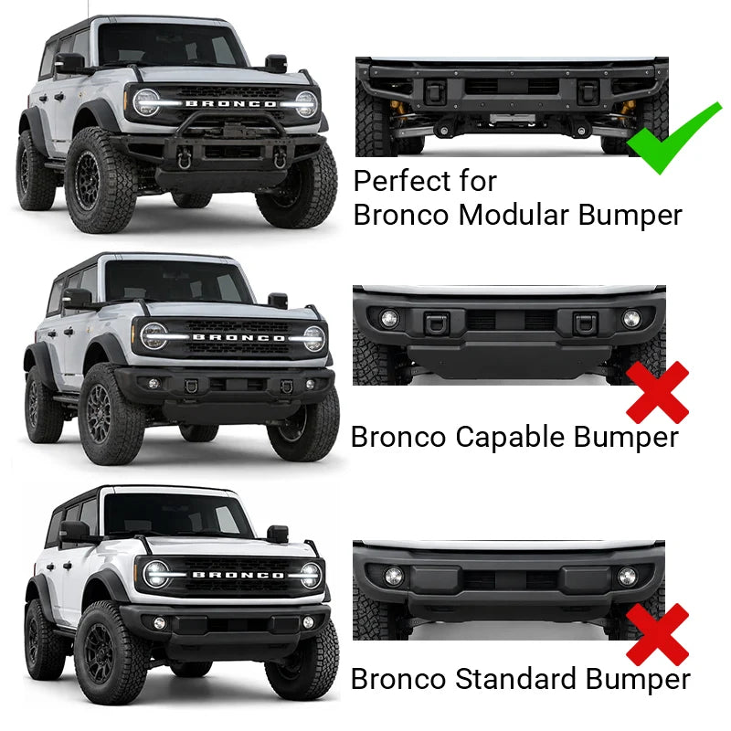 Ford Bronco Modular Bumper Fog Lights | Aluminum Material