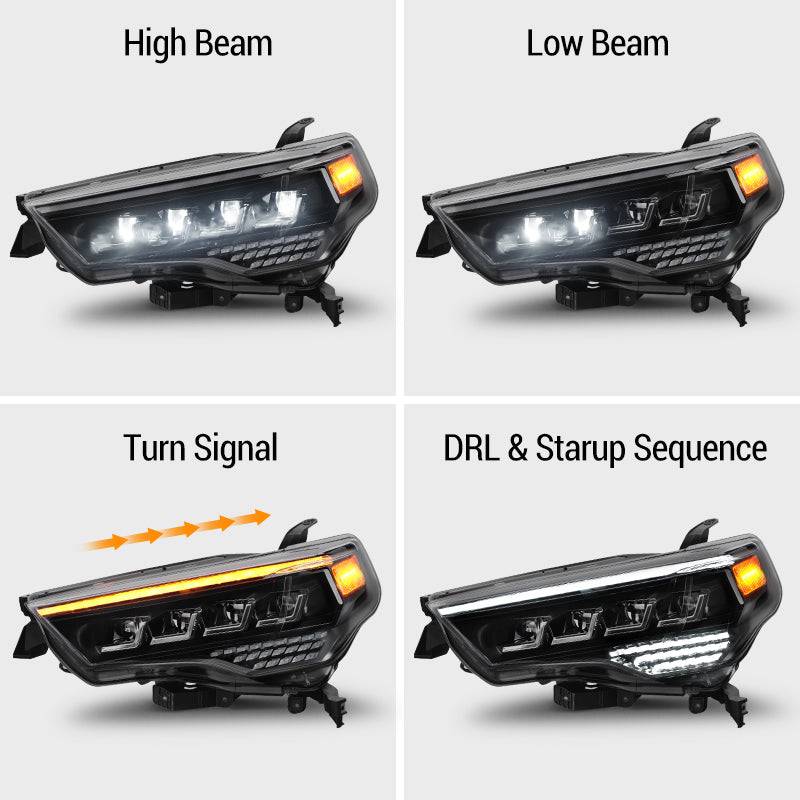 Full Quad LED Projector Headlights for 2014-2024 Toyota 4runner