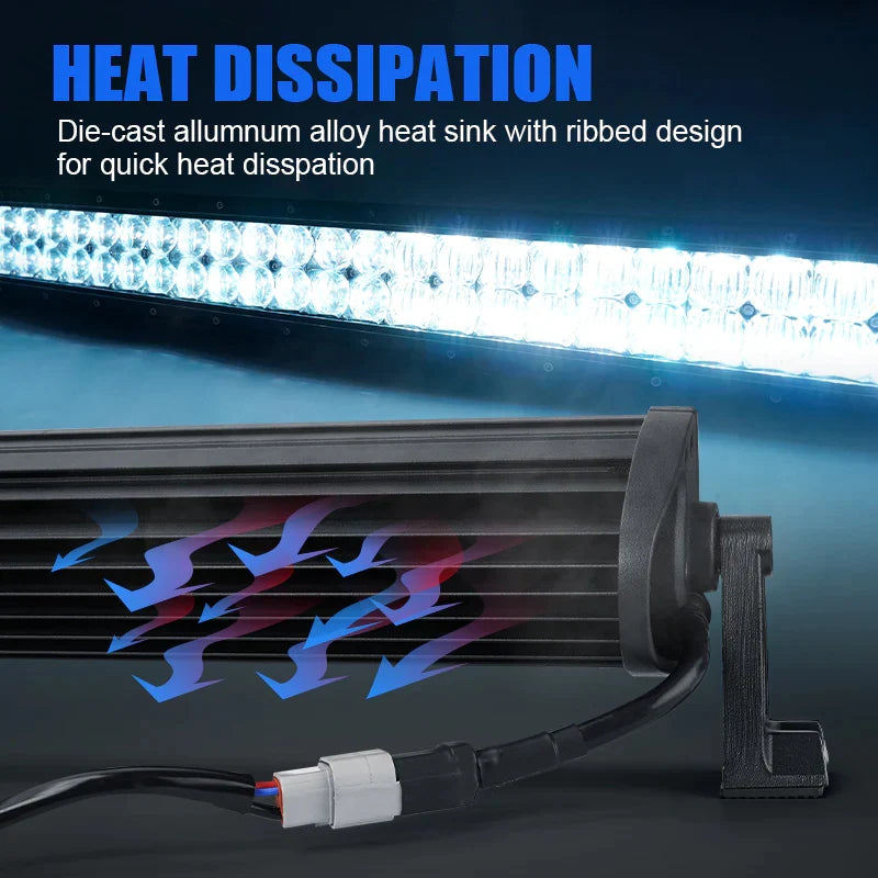 52" RGBW 5D Projector LED Light Bar for Jeep Wrangler
