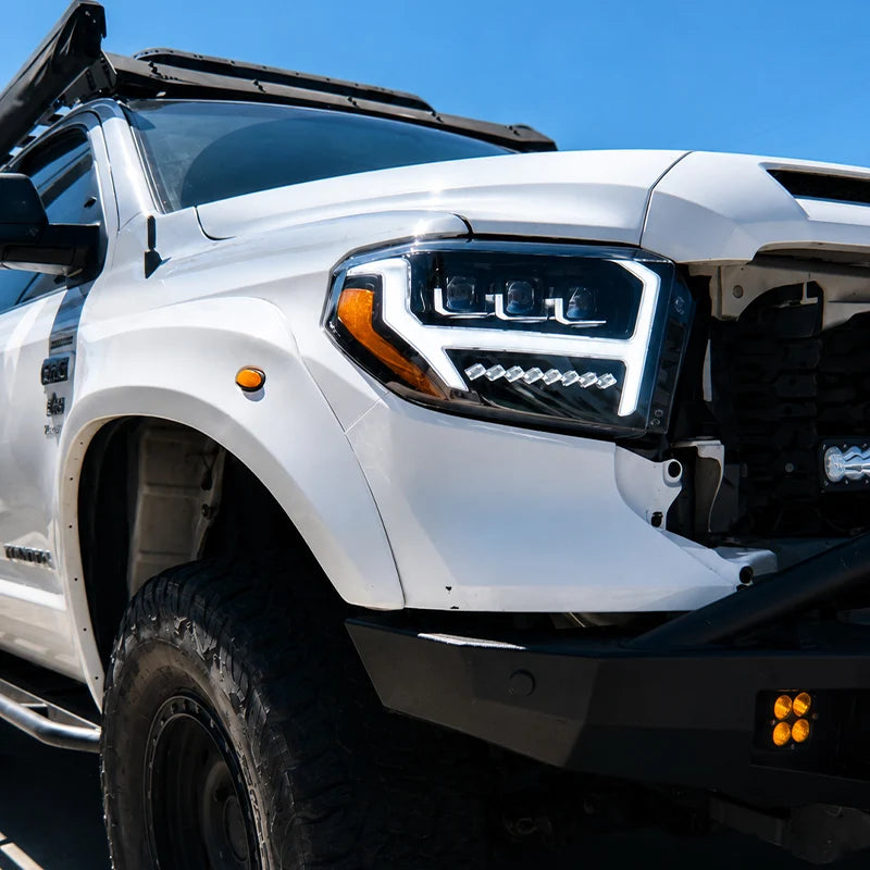 LED Projector Headlights for 2014-2021 Toyota Tundra – Startup Animation & Amber Sequential Turn Signals