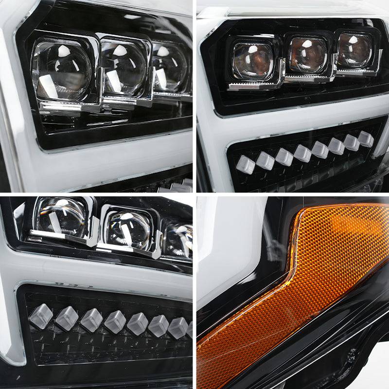 LED Projector Headlights for 2014-2021 Toyota Tundra – Startup Animation & Amber Sequential Turn Signals