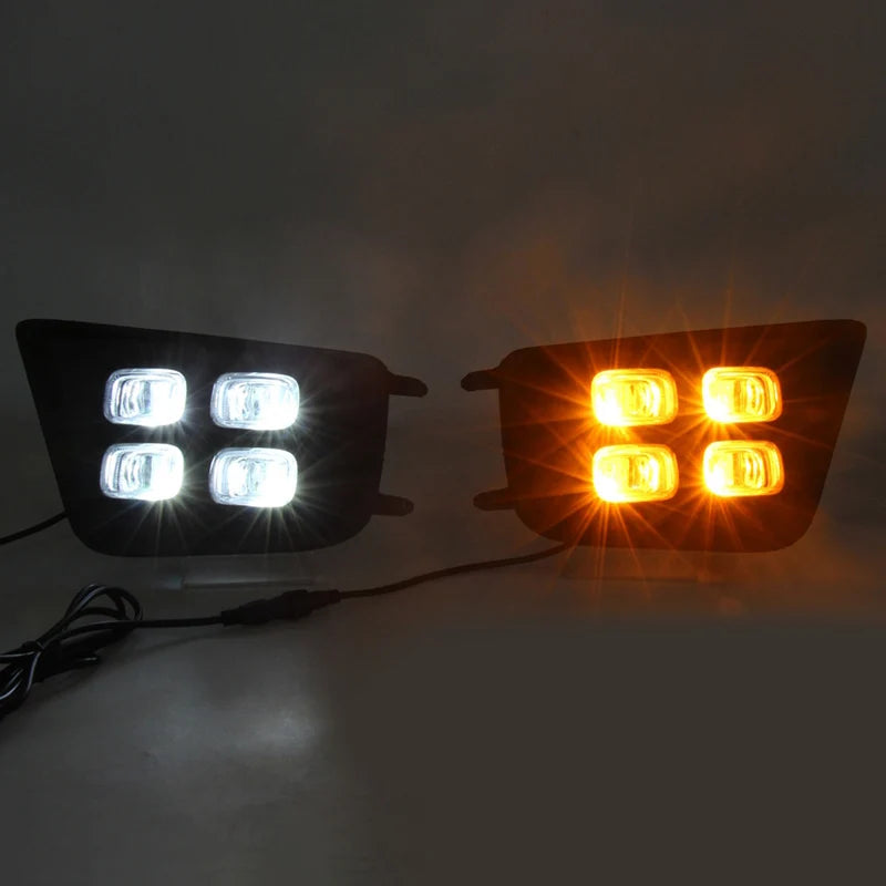 4 Eyes Style LED Fog Lights with Amber Turn Signal Lights for 2012-2015 Toyota Tacoma