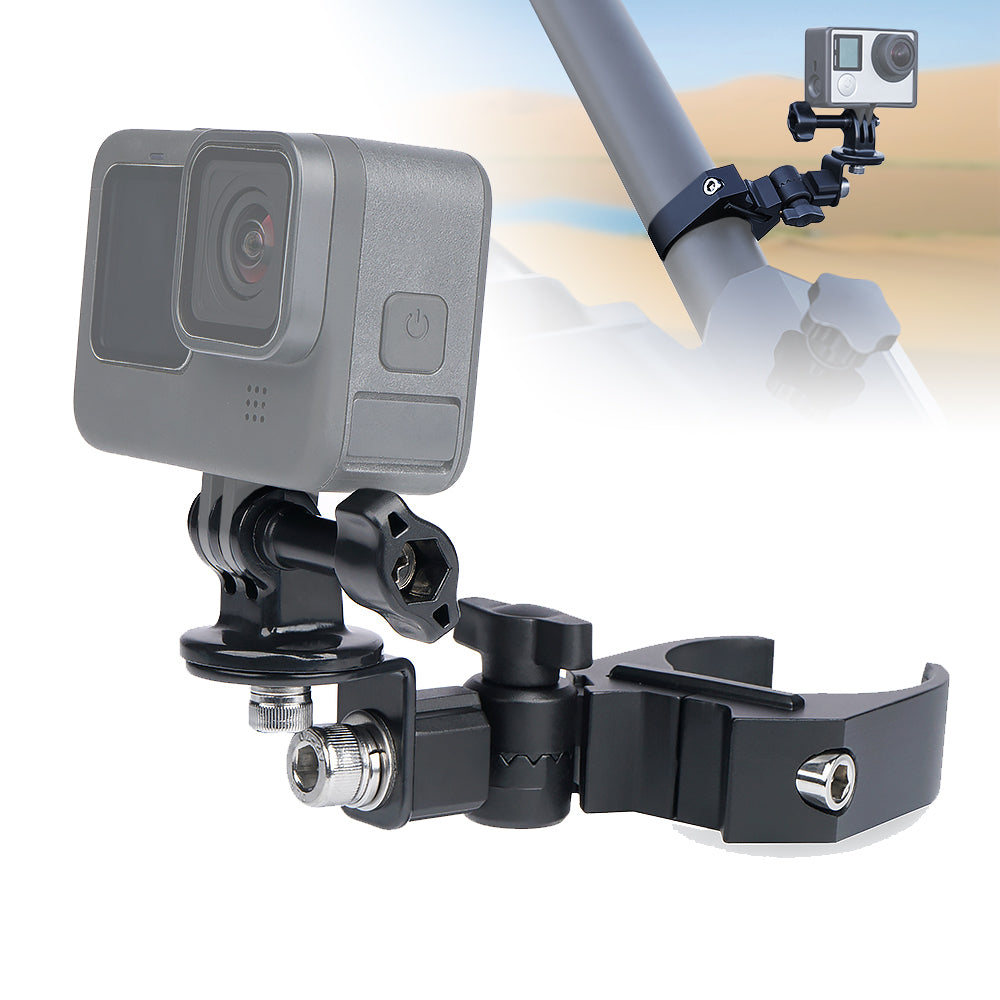 Xprite Aluminum C Clamp UTV ATV GoPro Bracket for 1.75" to 2" Roll Bar Cage