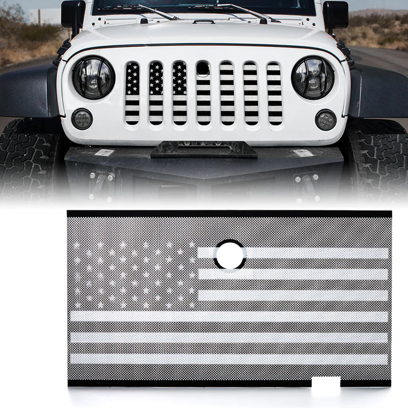 Jeep Grille Insert with American Flag For 2007-2018 Jeep Wrangler JK