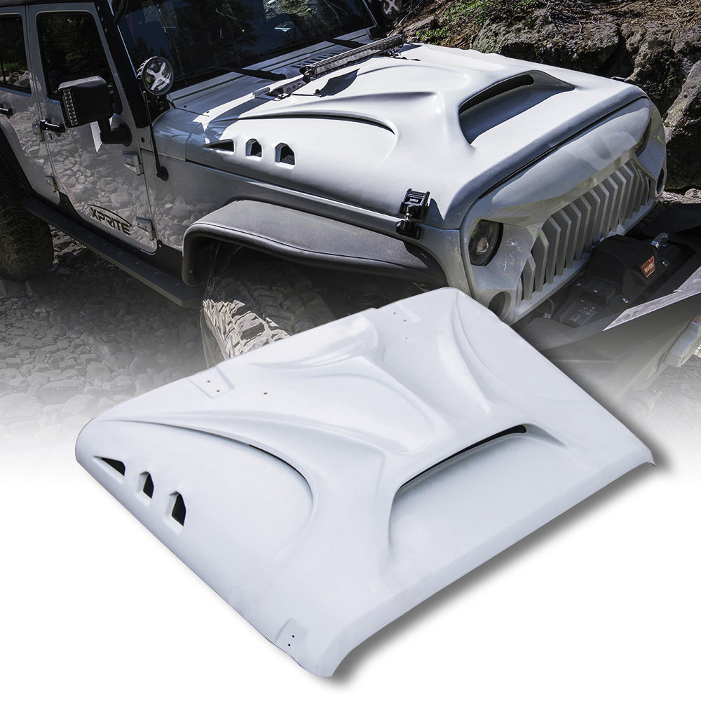 Jeep JK Fiberglass Hood with Scoop Vent | Beast Series