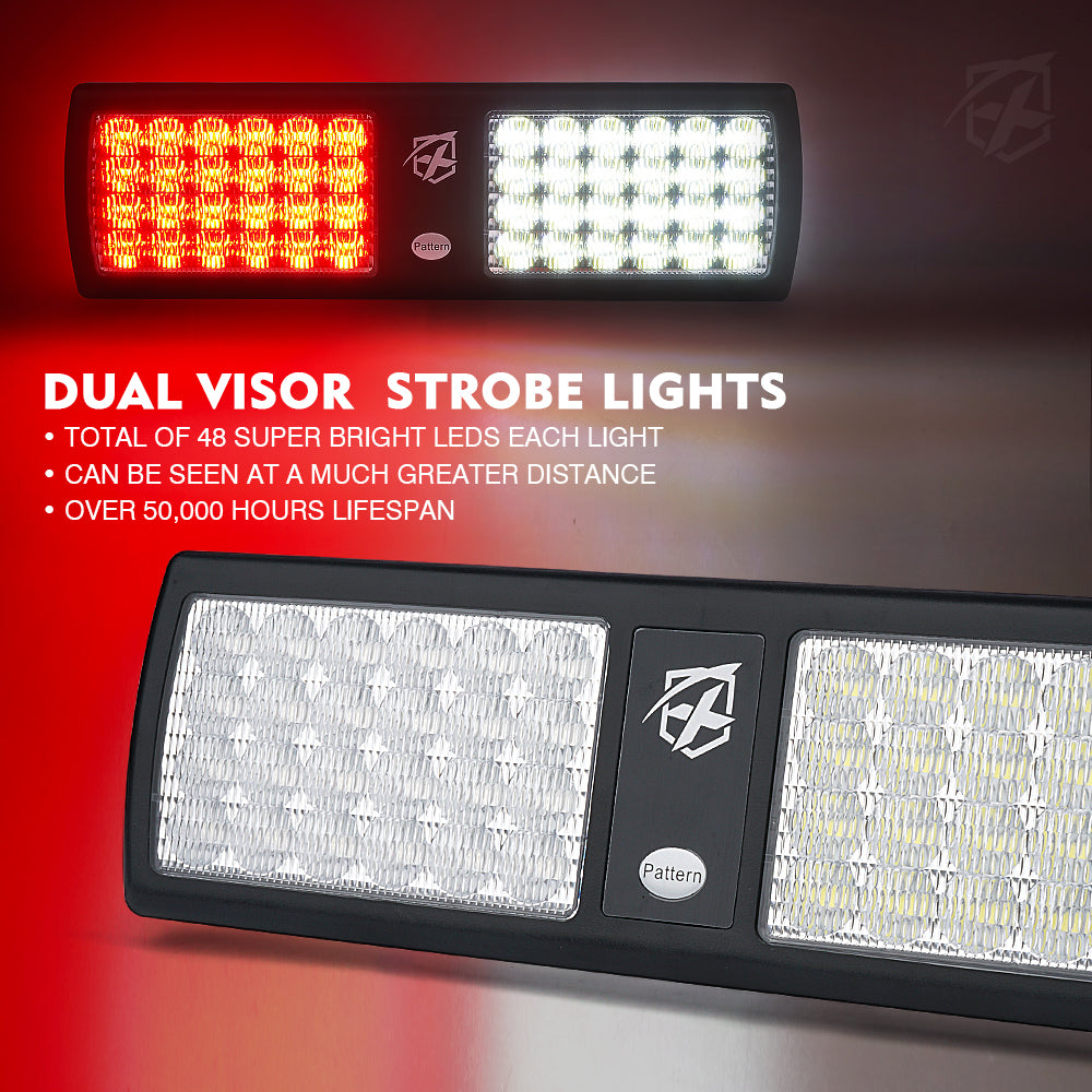 Dual Windshield Sun Visor Strobe Lights | Agent Series