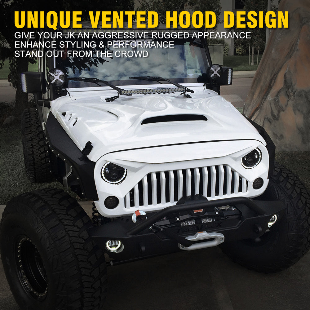 Jeep JK Fiberglass Hood with Scoop Vent | Beast Series