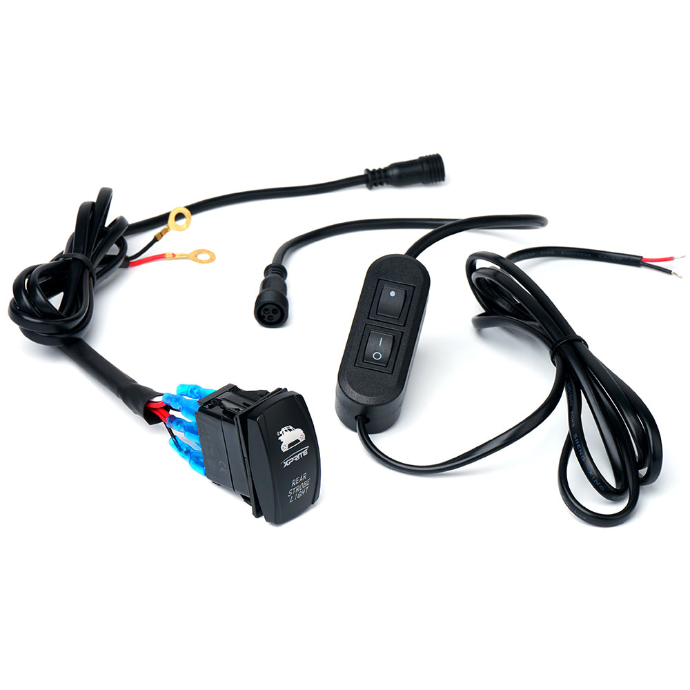 Wiring Harness with 2 Switches For LED Chase Rear Strobe Light Bars