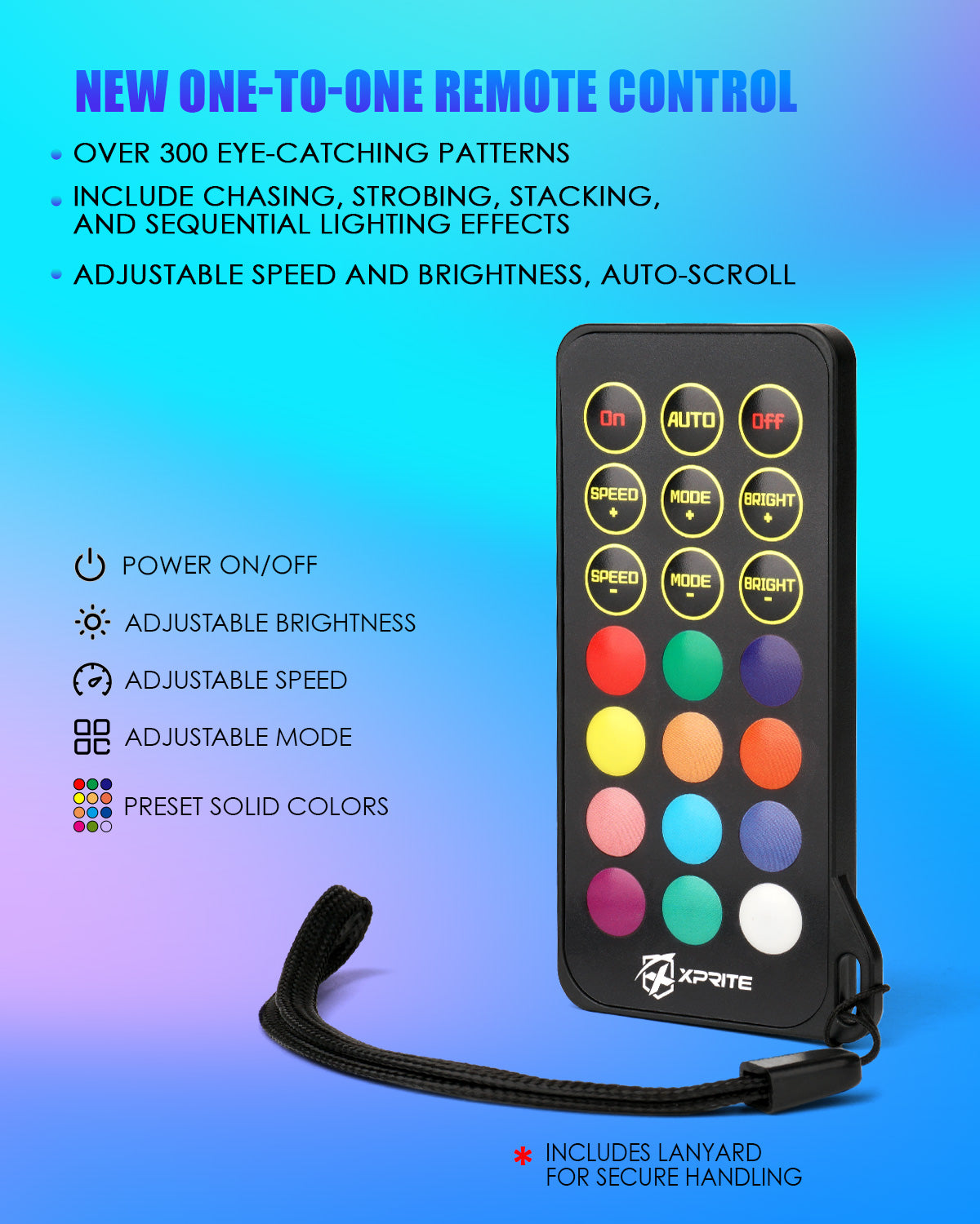 Spiral RGB LED Flag Pole Whip Light with Remote Control | Monsoon Series