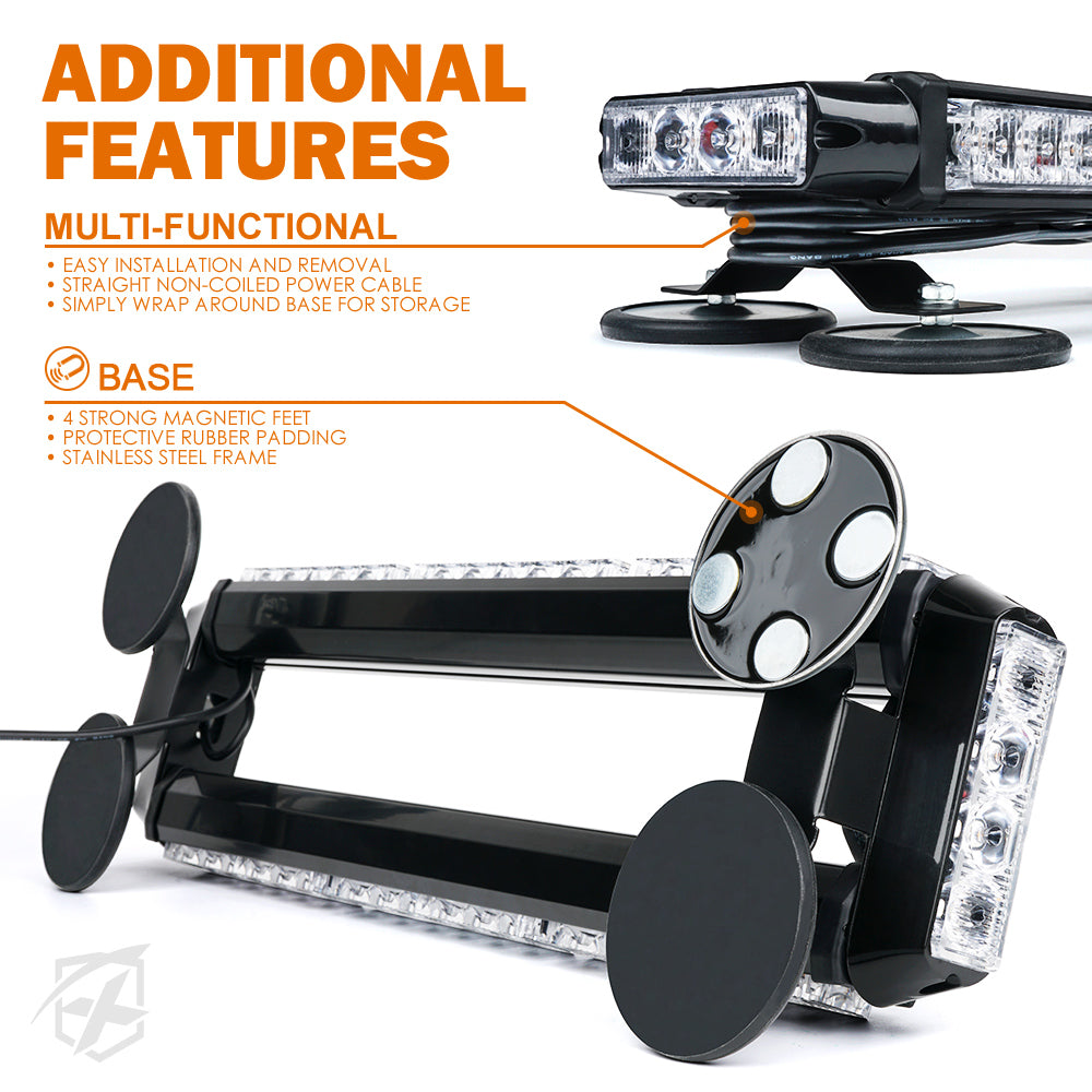 20" LED Rooftop Strobe Light Bar with Magnetic Base | Pursuit Series