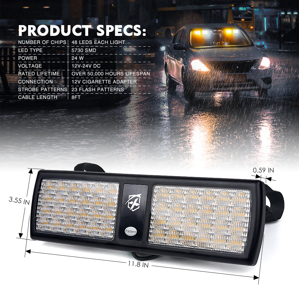 Dual Windshield Sun Visor Strobe Lights | Agent Series