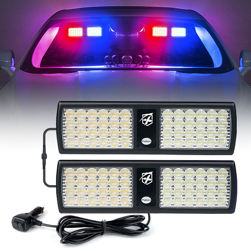 Dual Windshield Sun Visor Strobe Lights Agent Series