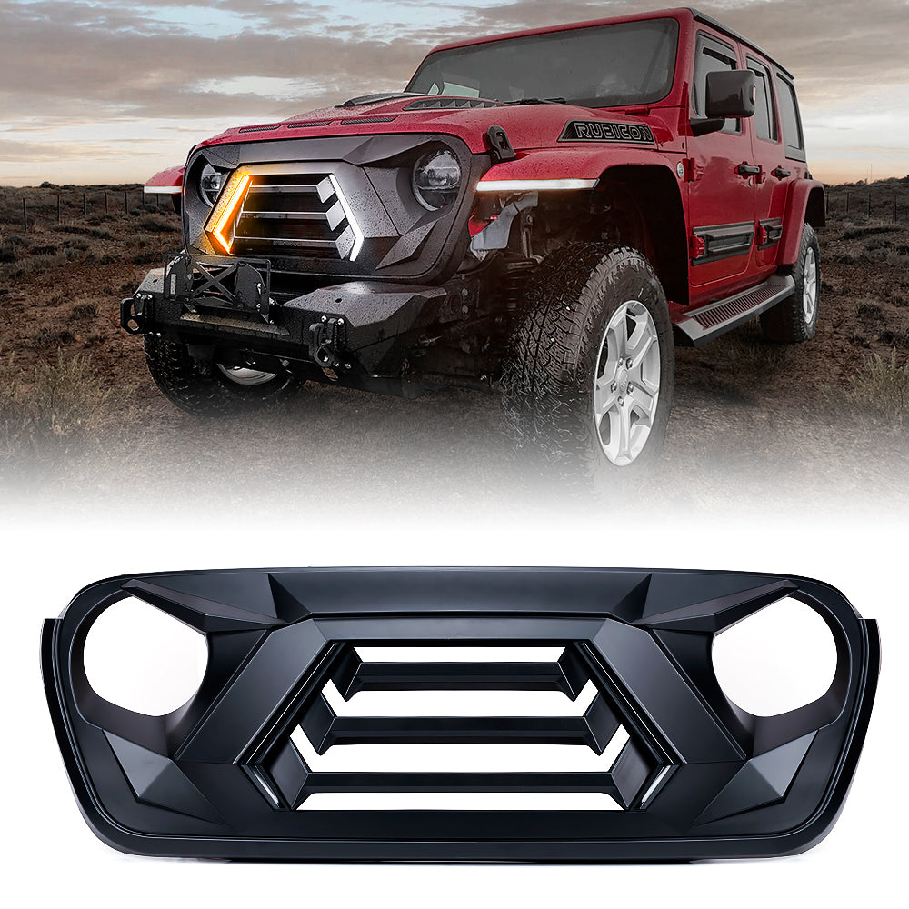Angry Grille with Turn Signal for Jeep JL/JT  | Vader Series
