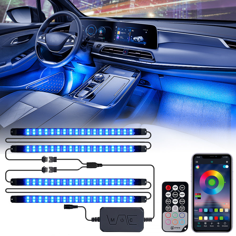 Xprite 4PC Celestial Series Double Row RGB LED Interior Car Light Set