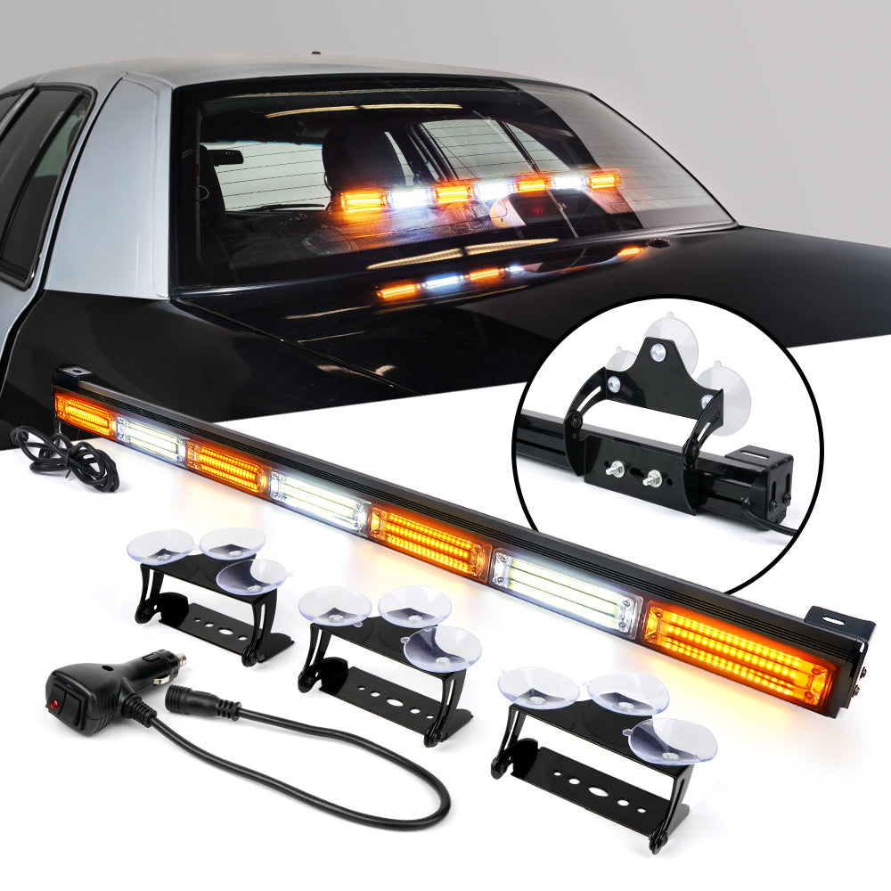 31" Traffic Advisor LED Strobe Light Bar with Suction Cup Brackets