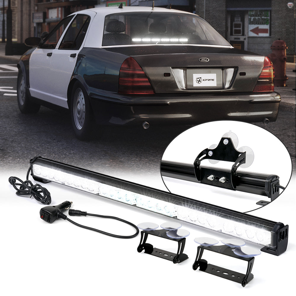 27" G2 LED Traffic Advisor Strobe Light Bar with Suction Cup Brackets