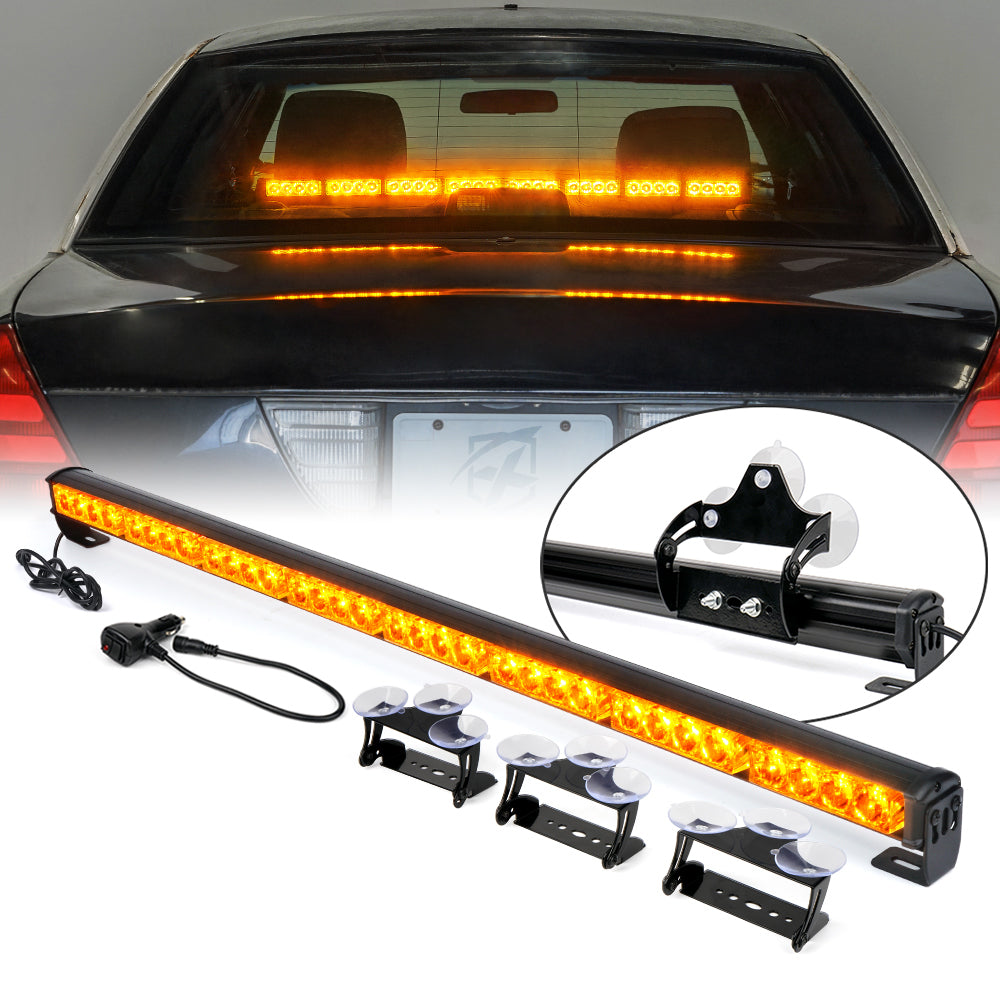 35.5" LED Traffic Advisor Strobe Light Bar with Suction Cup Brackets G2