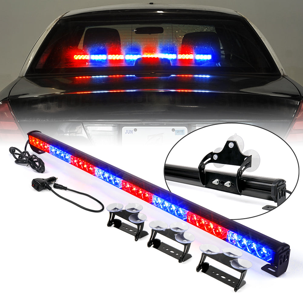 35.5" LED Traffic Advisor Strobe Light Bar with Suction Cup Brackets G2