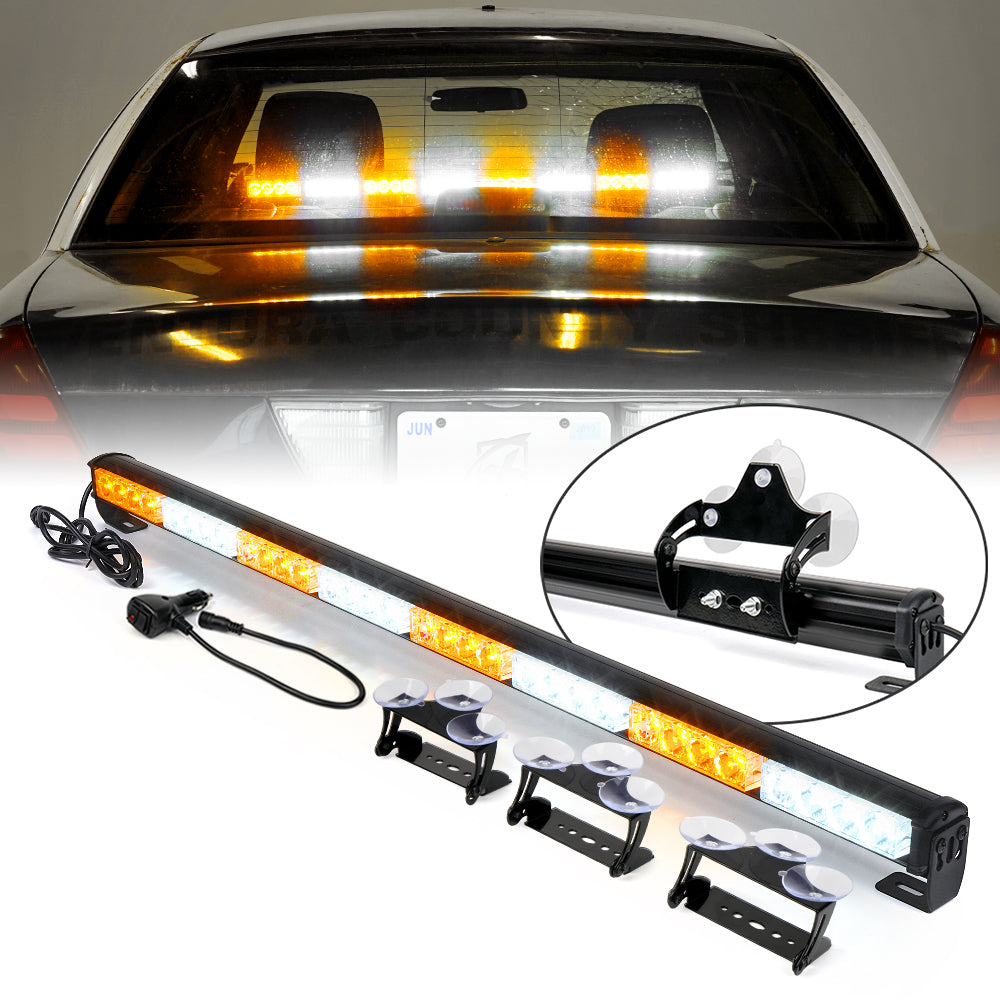 35.5" LED Traffic Advisor Strobe Light Bar with Suction Cup Brackets G2