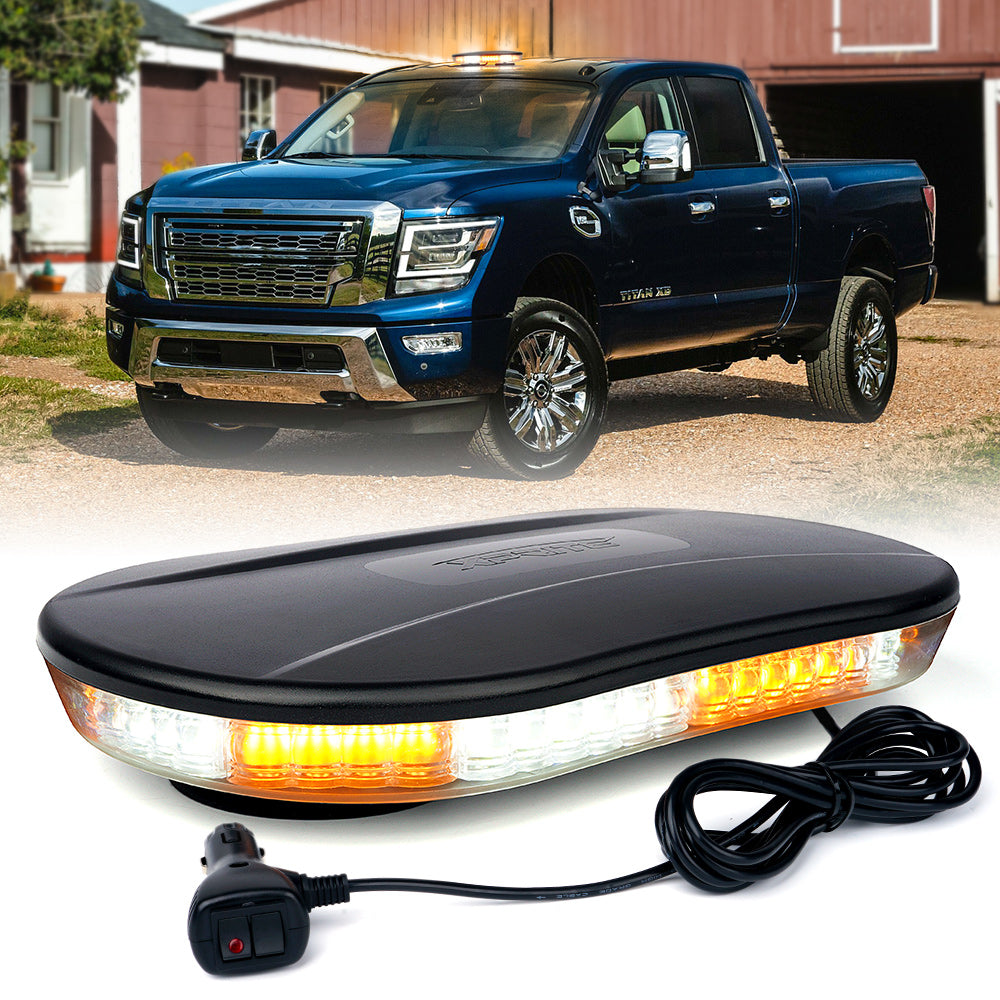 Amber LED Rooftop Strobe Light with Magnetic Base |  Delta Series