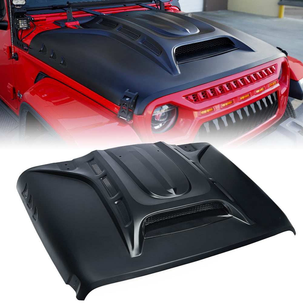 Jeep Hood with Functional Air Vents | Piranha Series for Jeep JL, JT