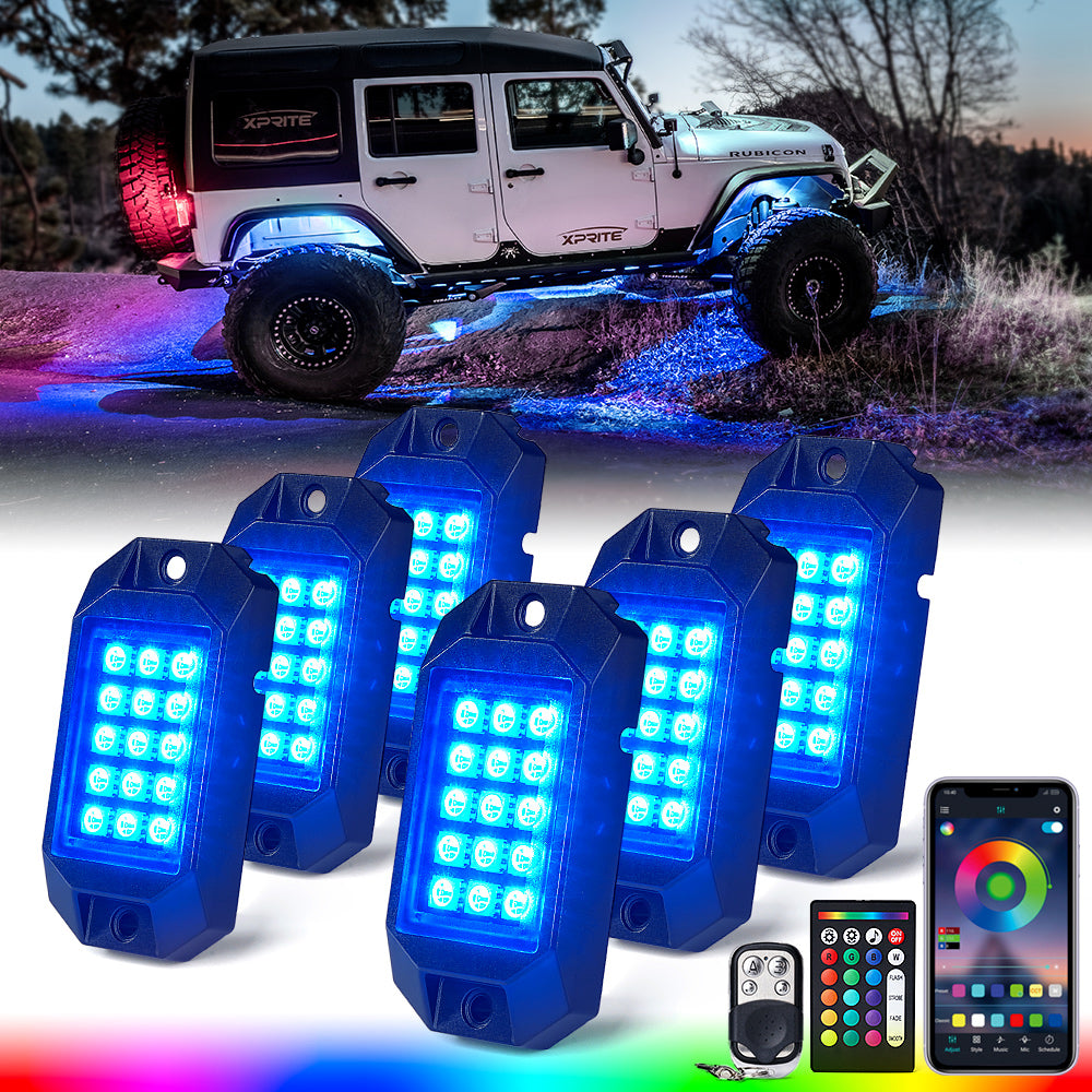 RGB LED Rock Lights with Remote Control & Bluetooth | Discovery Series