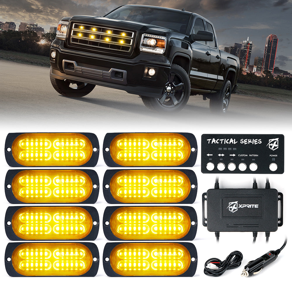 PSEQT 20-Pack Green LED Trailer Lights - 3/4" Strobe & Steady Marker Lights, 12V, Waterproof