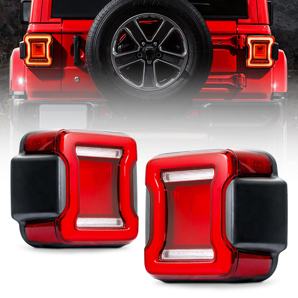 Xprite LED Tail Lights Compatible with Jeep Wrangler JL JLU 2018 Xprite LED Tail Lights Compatible with Jeep Wrangler JL JLU 2018