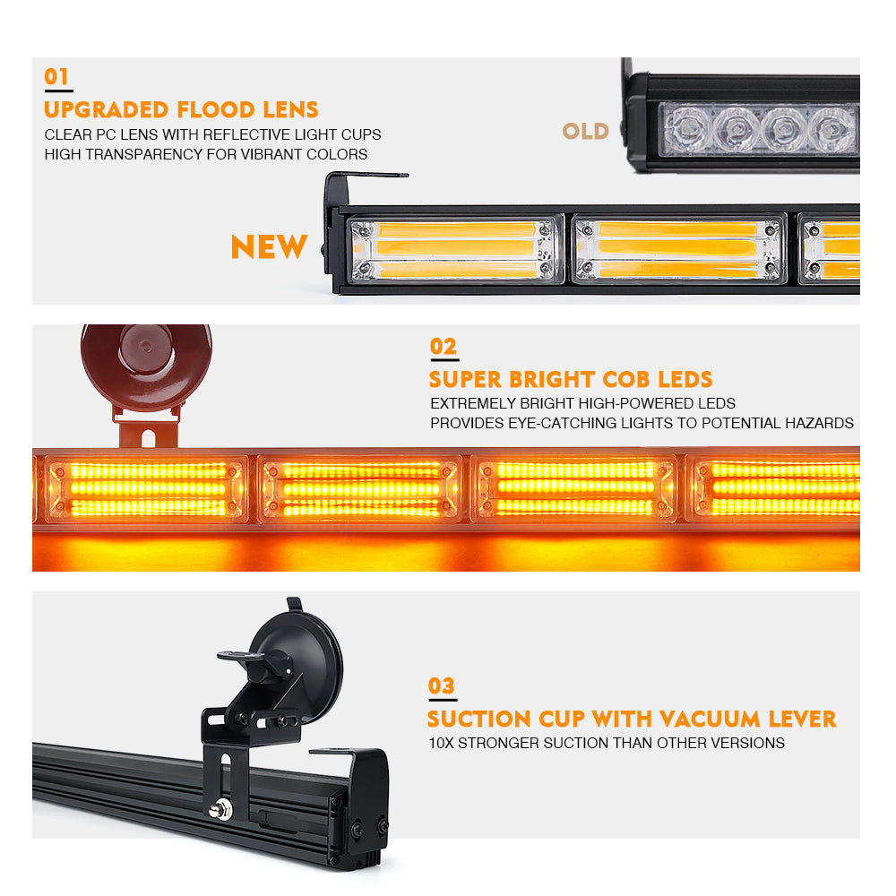 26" COB LED Traffic Advisor Strobe Light Bar | Controller 6 Series