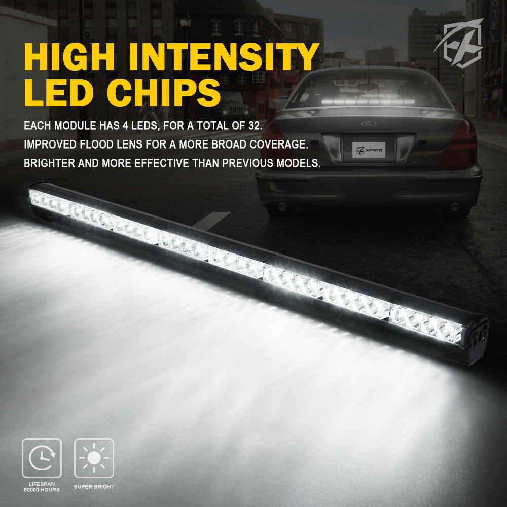 35.5" LED Traffic Advisor Strobe Light Bar with Suction Cup Brackets G2