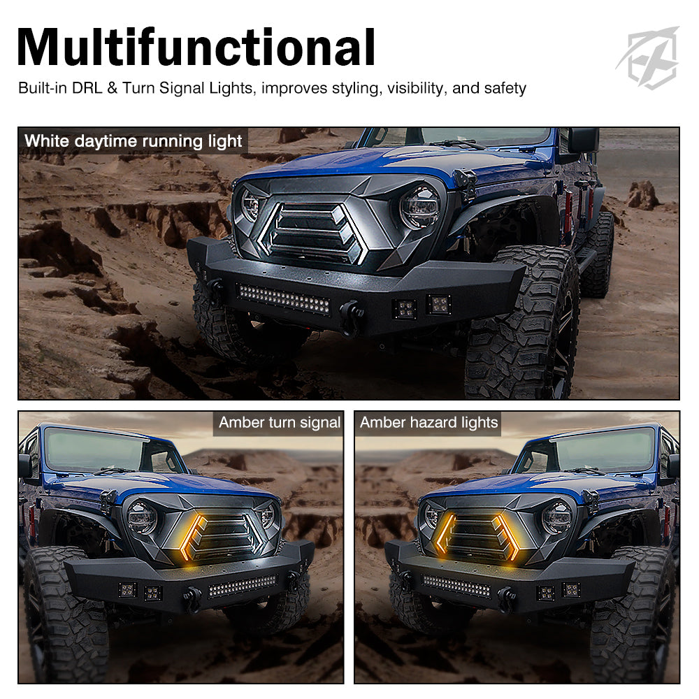 Angry Grille with Turn Signal for Jeep JL/JT | Vader Series