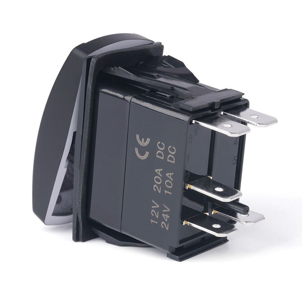 Xprite 5 Pin Laser Blue SPST Rocker On/Off Toggle Switch with Logo