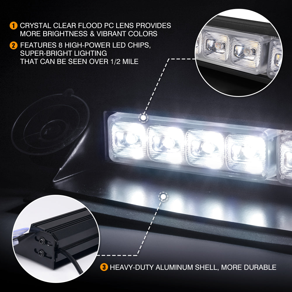 8" Windshield LED Strobe Lights | Cadet Series