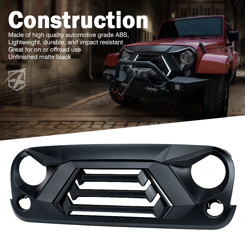 Angry Grille with Turn Signal for Jeep Wrangler JK | Vader Series