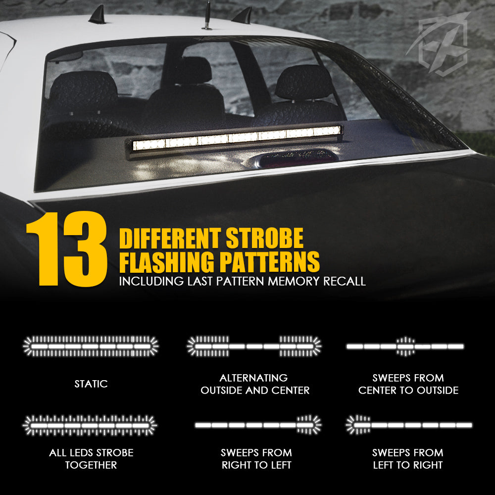 31.5" LED Traffic Advisor Light Bar with Suction Cup Mount