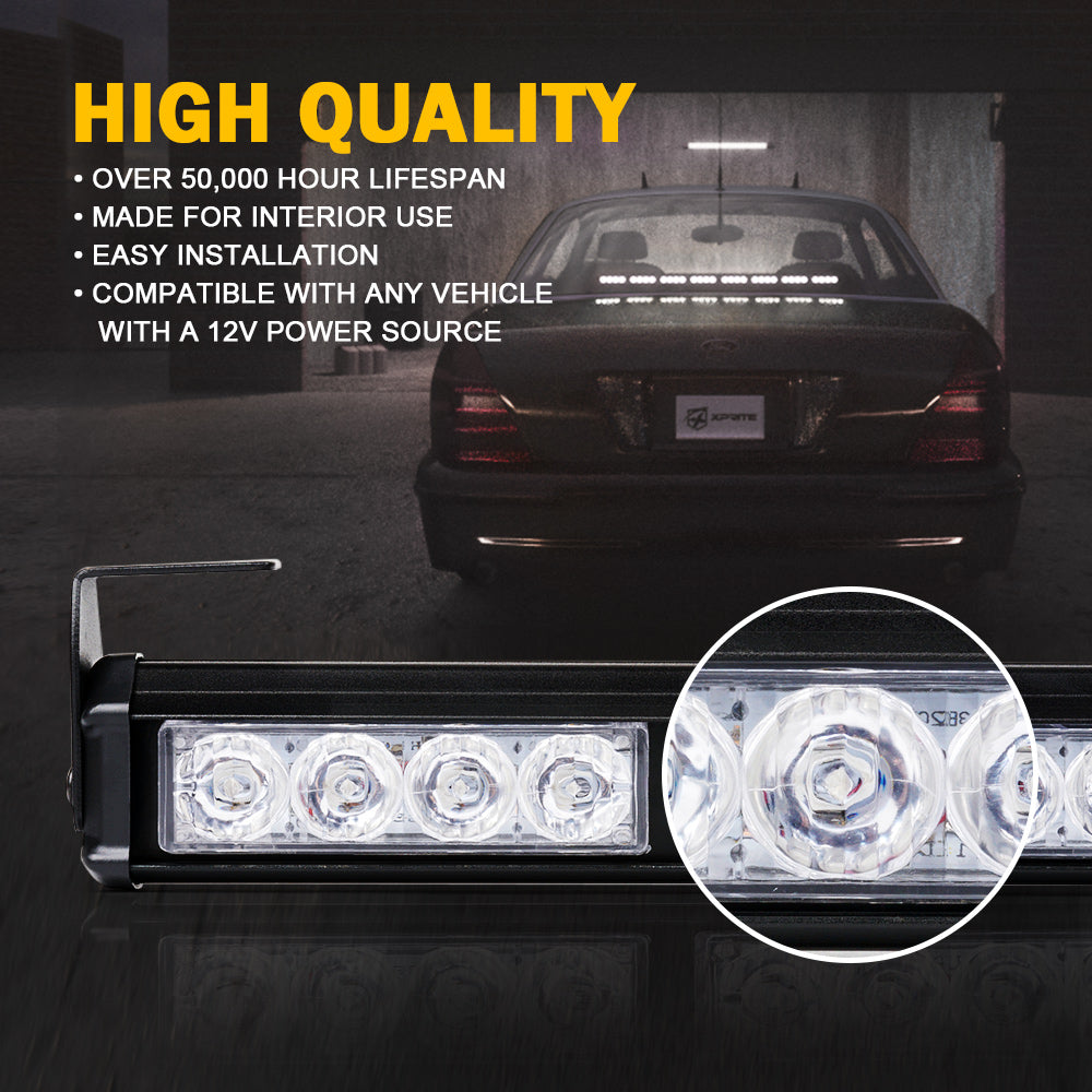 35.5" LED Traffic Advisor Strobe Light Bar with Suction Cup Brackets G2