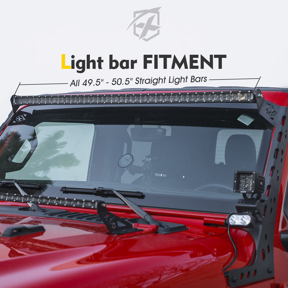 50" Light Bar Bracket for Jeep Wrangler JL and Jeep Gladiator | Prevail G2 Series