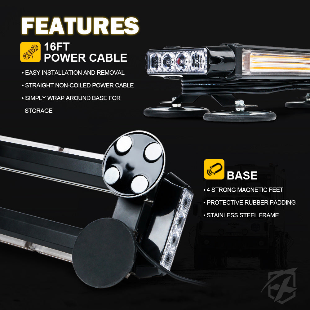 14.5" Mini Strobe Light Bar with Magnetic Mount | Pursuit Series