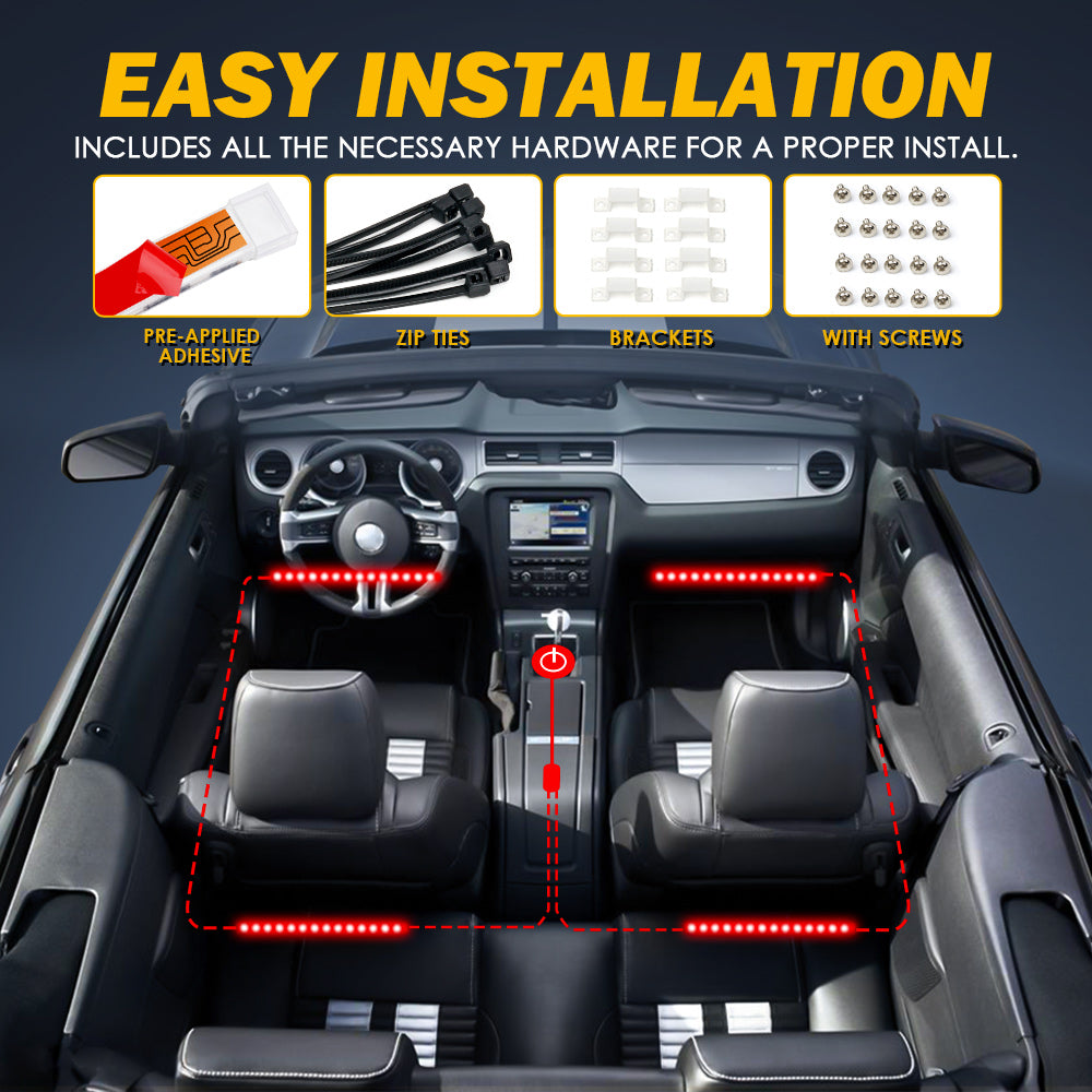 Interior RGB LED USB Car Light Set App