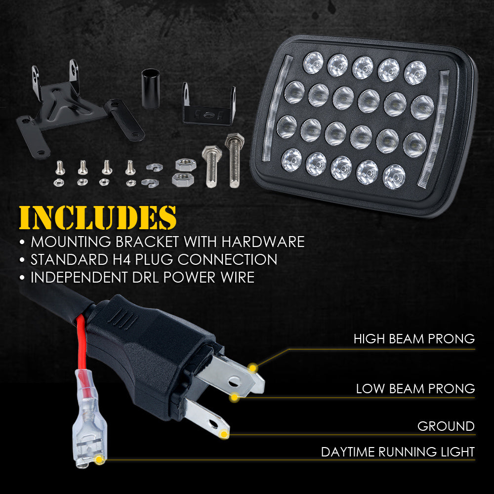 LED Headlights Includes