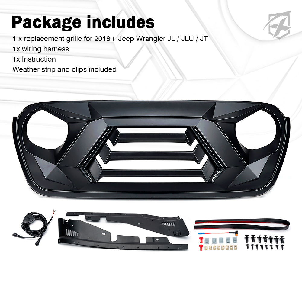 Angry Grille with Turn Signal for Jeep JL/JT | Vader Series