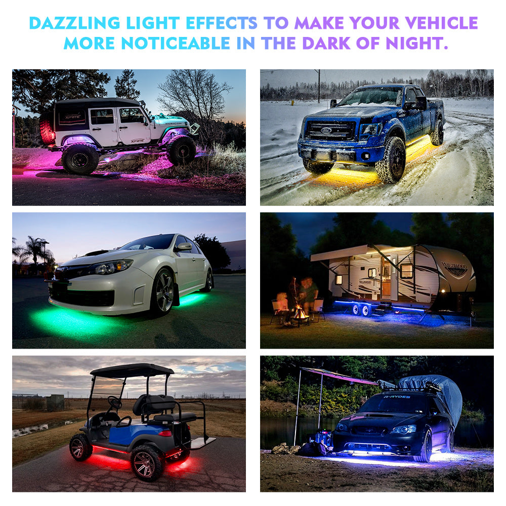 Dual Row RGB LED Underbody Glow Kit with Remote Control and Bluetooth | Rivalry Series