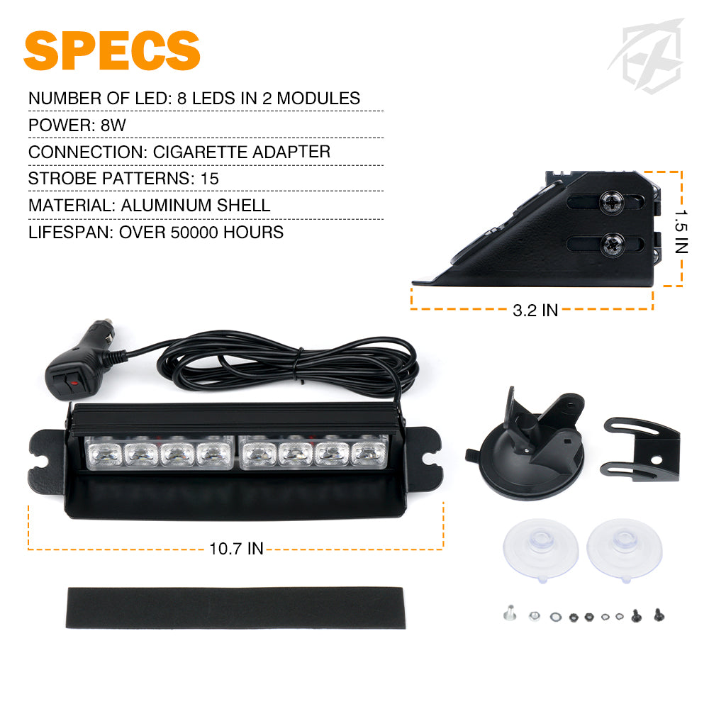 8" Windshield LED Strobe Lights | Cadet Series