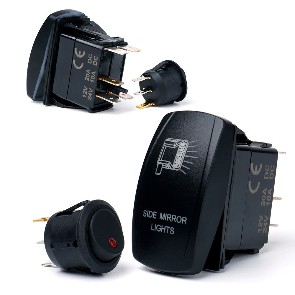 Jeep Wrangler JK Side Mirror Housing with LED Spotlight