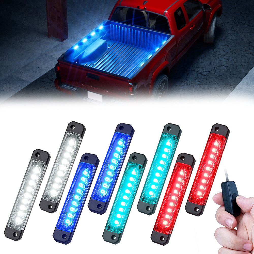 Truck Bed LED Lights 8 Pods Set with On/Off Switch | Focal Series