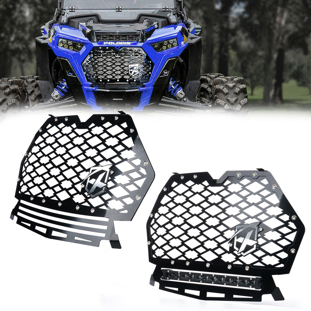 2019-2023 Polaris RZR Black Mesh Grille with Light bar